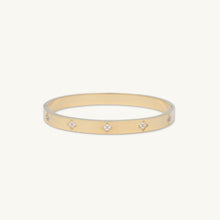 Clover Sapphire Hinged Bangle Bracelet