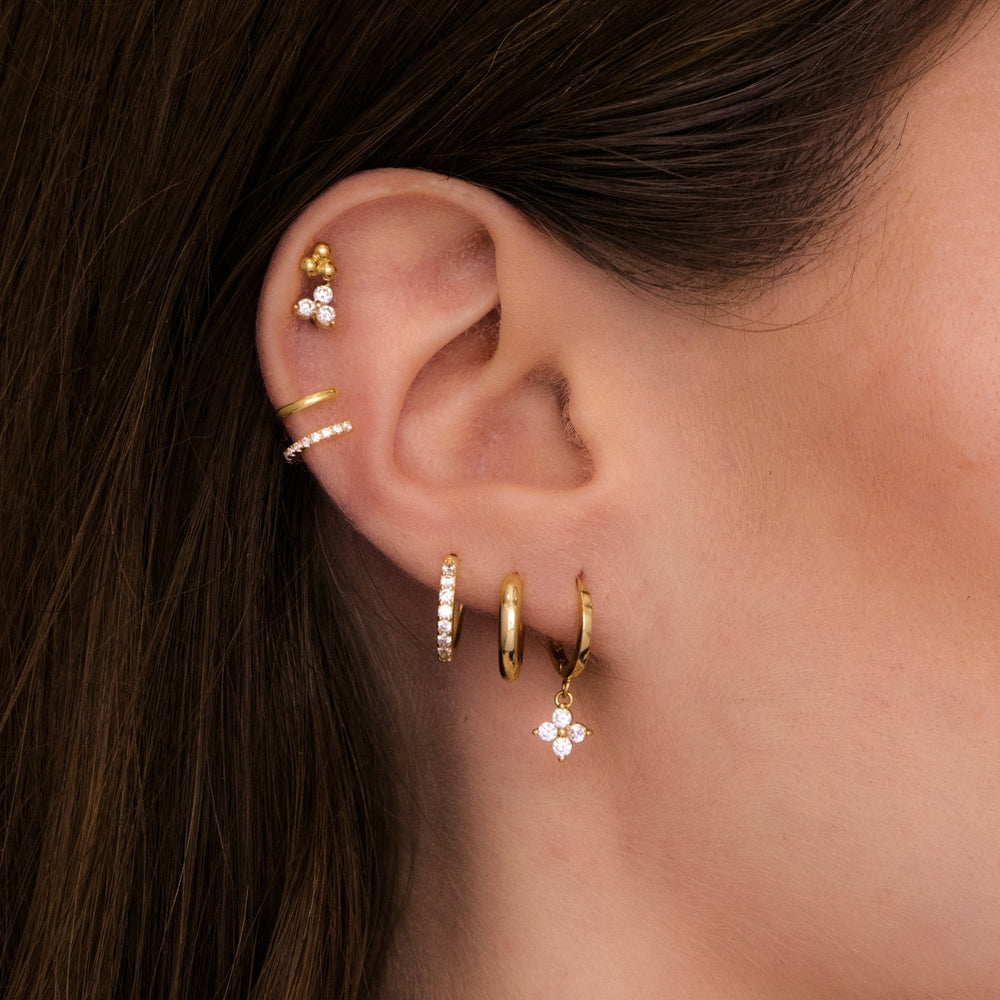 Clover Sapphire Hoop Earrings