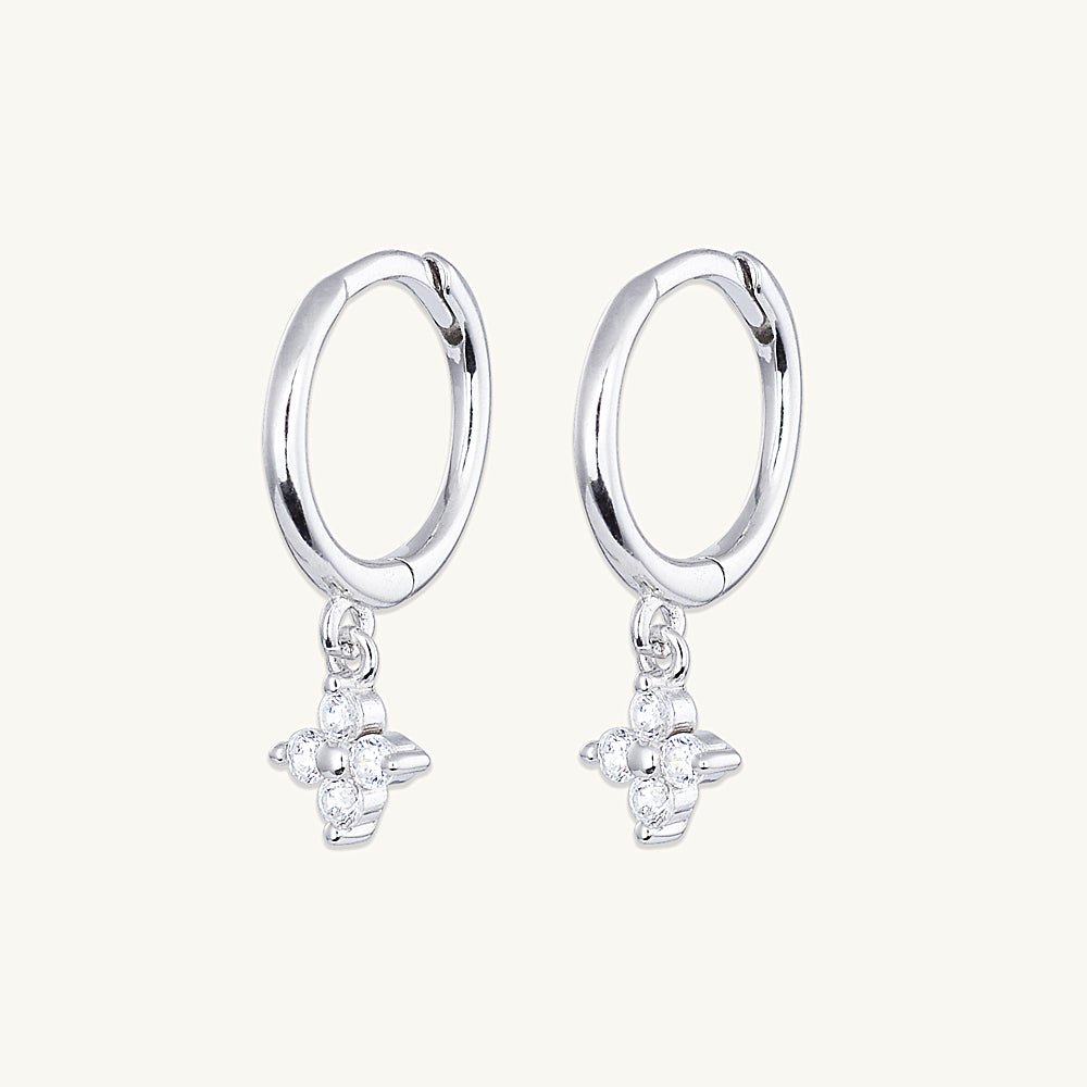 Clover Sapphire Hoop Earrings