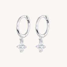 Clover Sapphire Moissanite Hoop Earrings