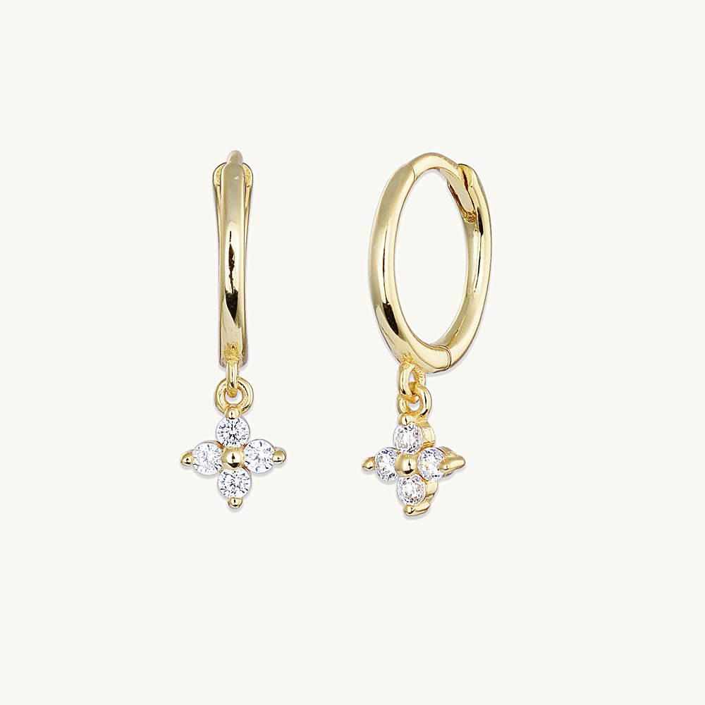 Clover Sapphire Hoop Earrings