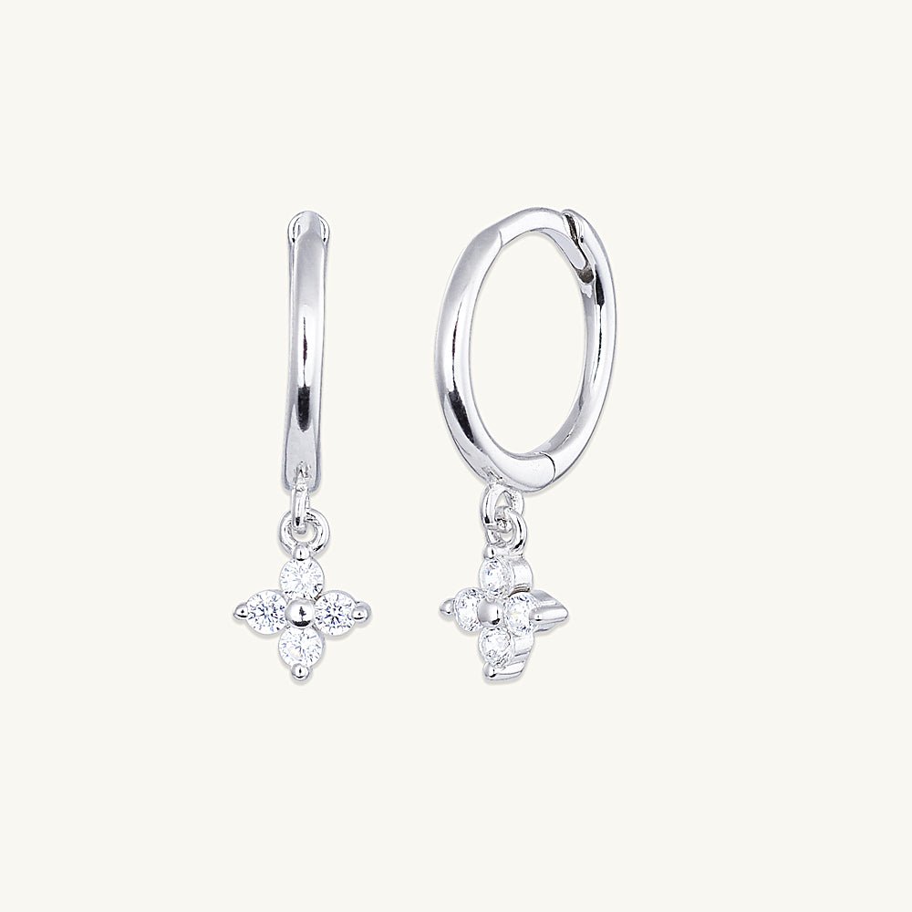 Clover Sapphire Hoop Earrings