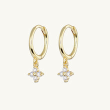 Clover Sapphire Moissanite Hoop Earrings