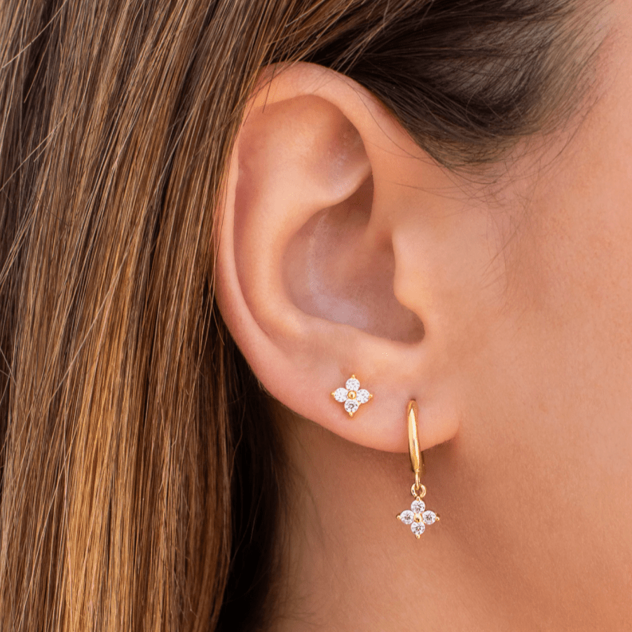 Clover Sapphire Stud Earrings