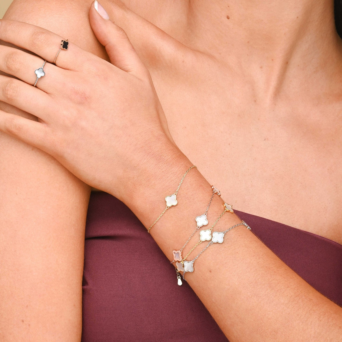 Clover Station MOP Bracelet