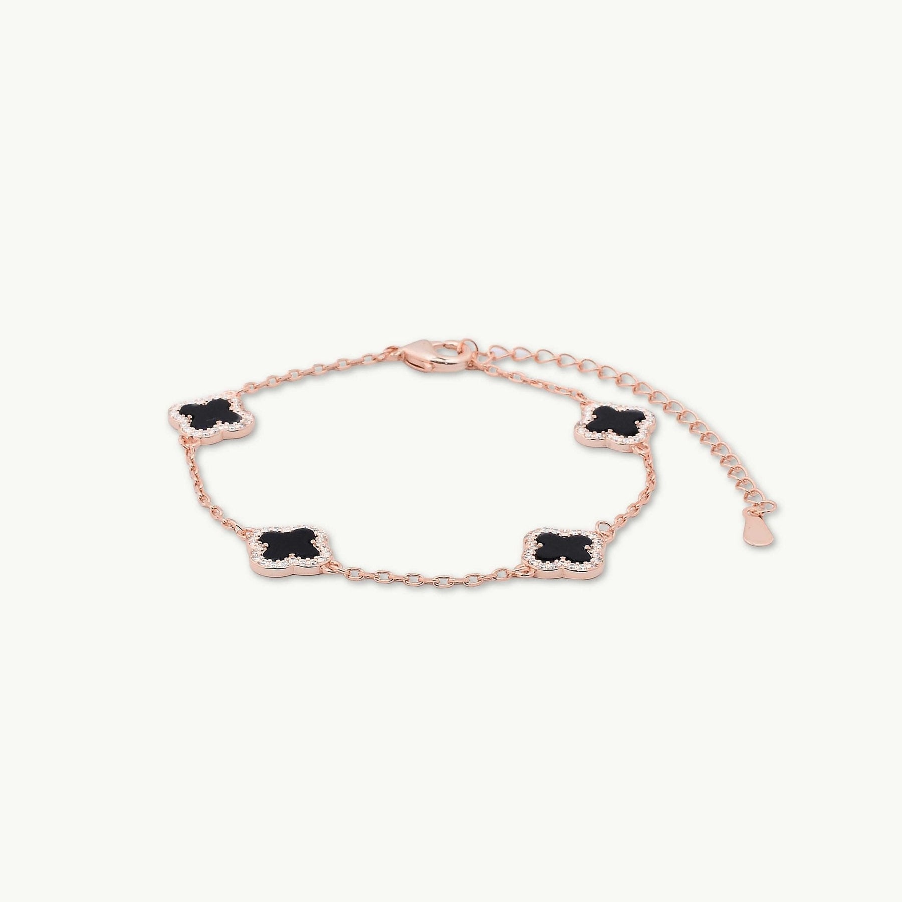 Clover Station Onyx Black Sapphire Bracelet