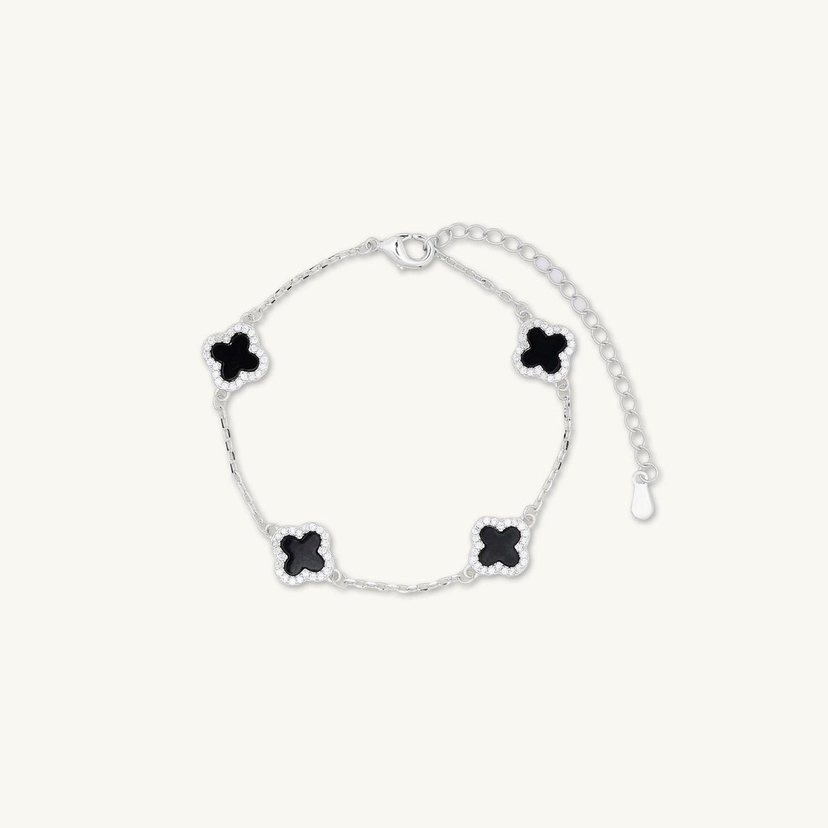 Clover Station Onyx Black Sapphire Bracelet