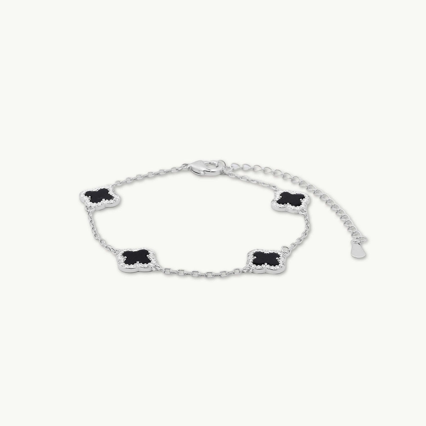 Clover Station Onyx Black Sapphire Bracelet