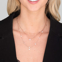Clover Station Zirconia Chain Necklace