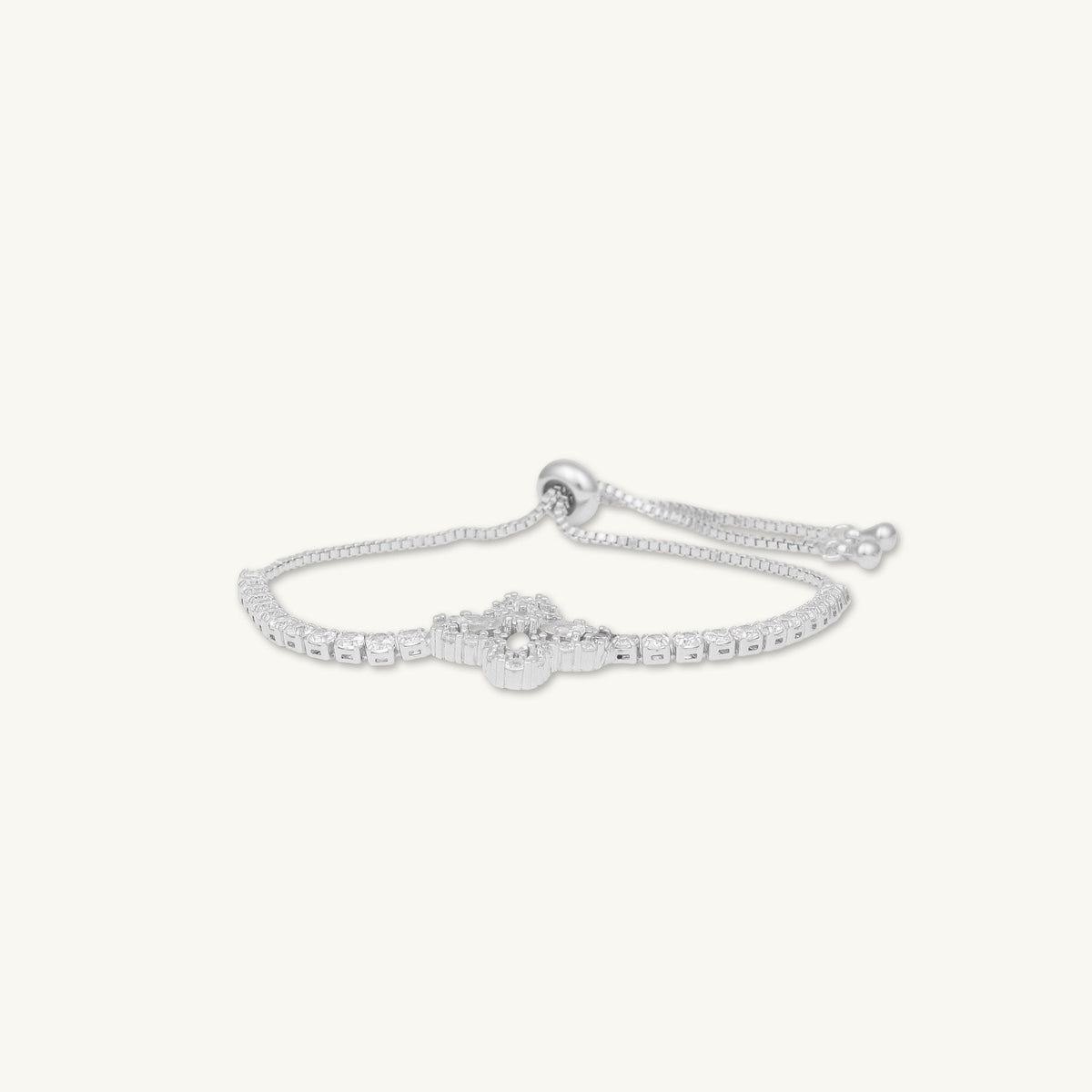 Clover Tennis Rainbow Zirconia Chain Bracelet