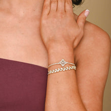 Clover Tennis Pink Zirconia Chain Bracelet