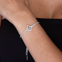 Clover Tennis Rainbow Zirconia Chain Bracelet