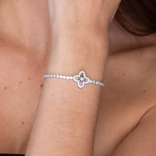 Clover Tennis Rainbow Zirconia Chain Bracelet