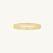 Clover Zirconia Hinged Bangle Bracelet
