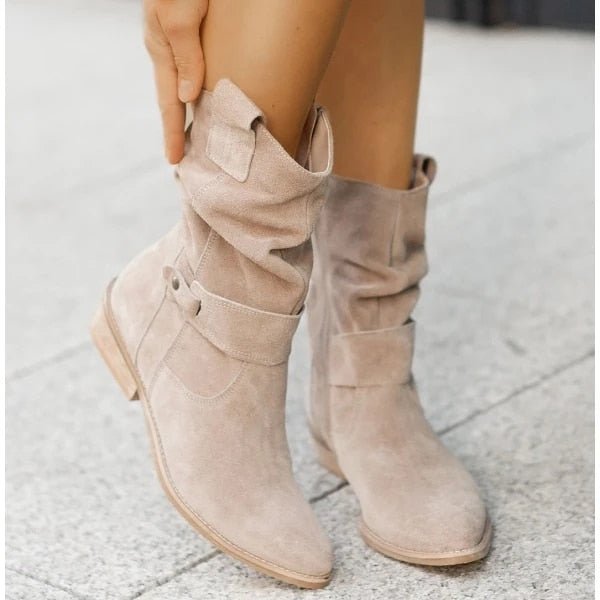 Ellis Suede Casual Ankle Boots – Chic Western Style and Urban Comfort for Everyday Use