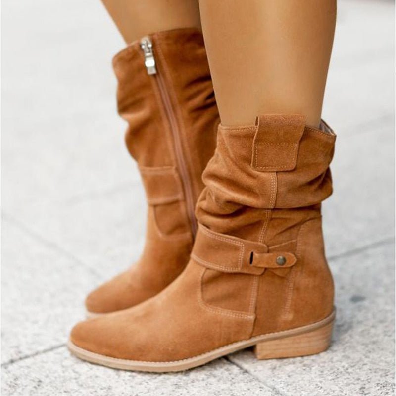 Ellis Suede Casual Ankle Boots – Chic Western Style and Urban Comfort for Everyday Use