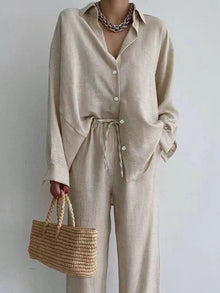 Summer Set Women Mei – Elegant Two-Piece Linen with Loose Fit & Breathable Comfort for Women