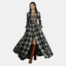 Women's Retro Dress - Long Sleeve and Belt