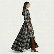 Women's Retro Dress - Long Sleeve and Belt