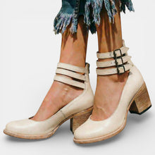 Women's Leather Block-Heel Sandals