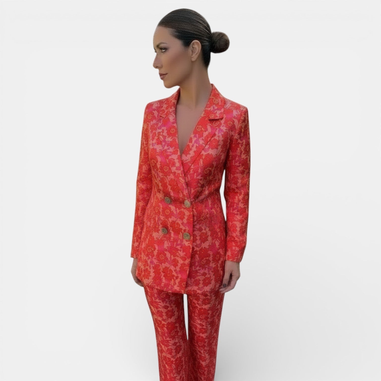 Women's Blazer and Wide-Leg Pant Set