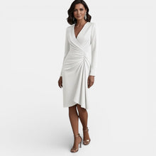 Women's Elegant V-Neck Midi Dress