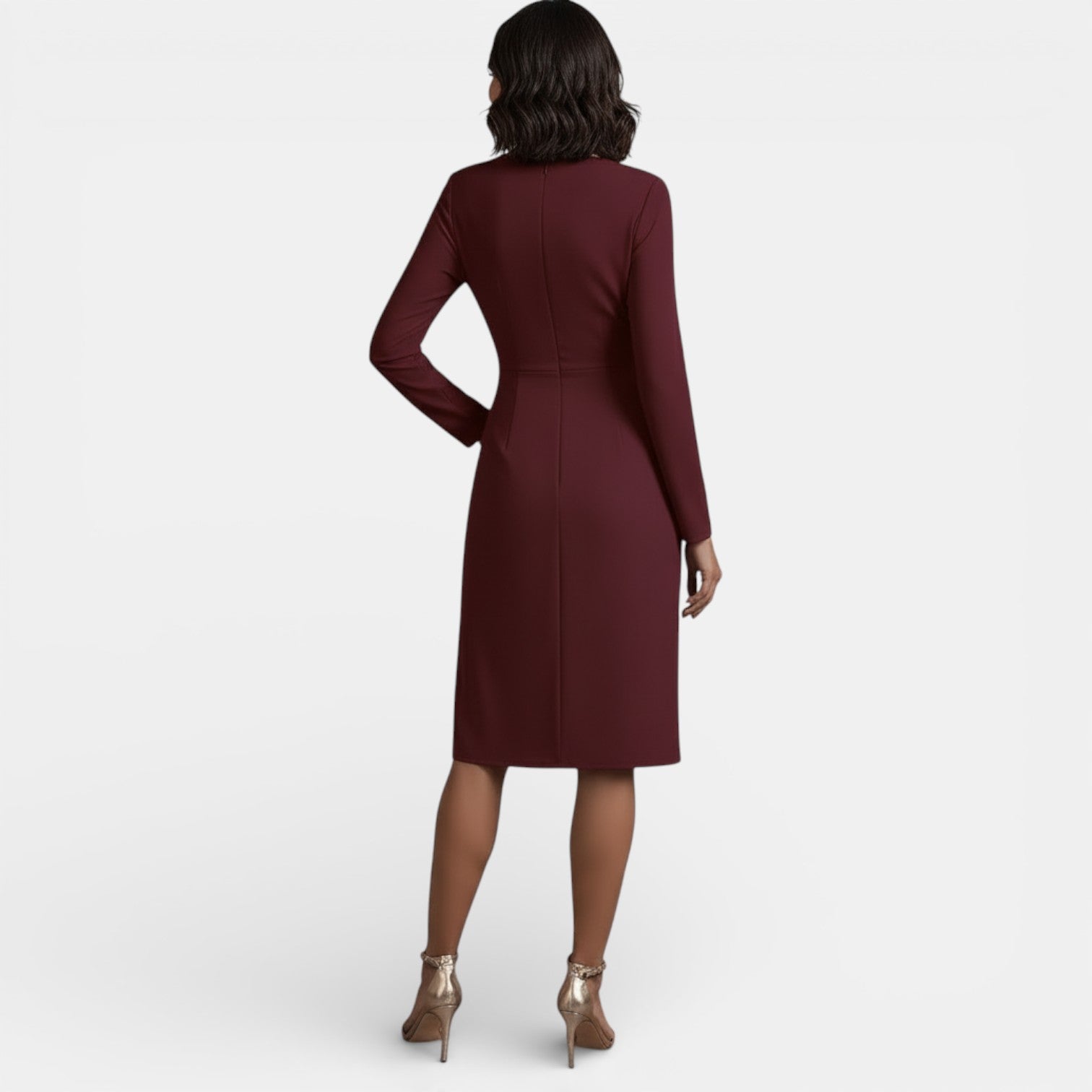 Women's Elegant V-Neck Midi Dress