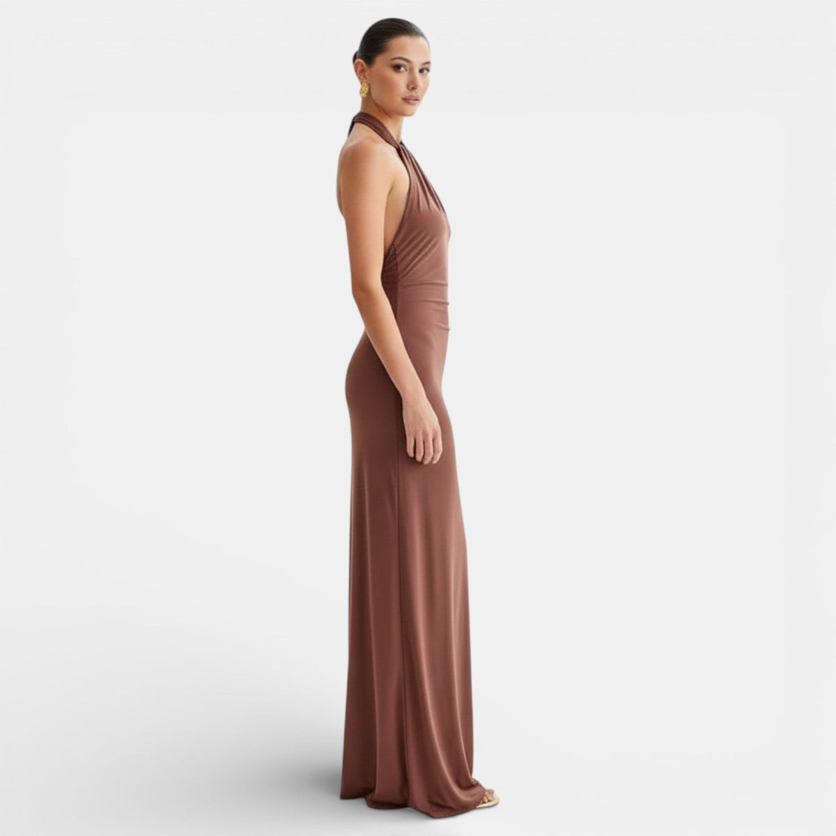 Women's Halter Maxi Bodycon Dress