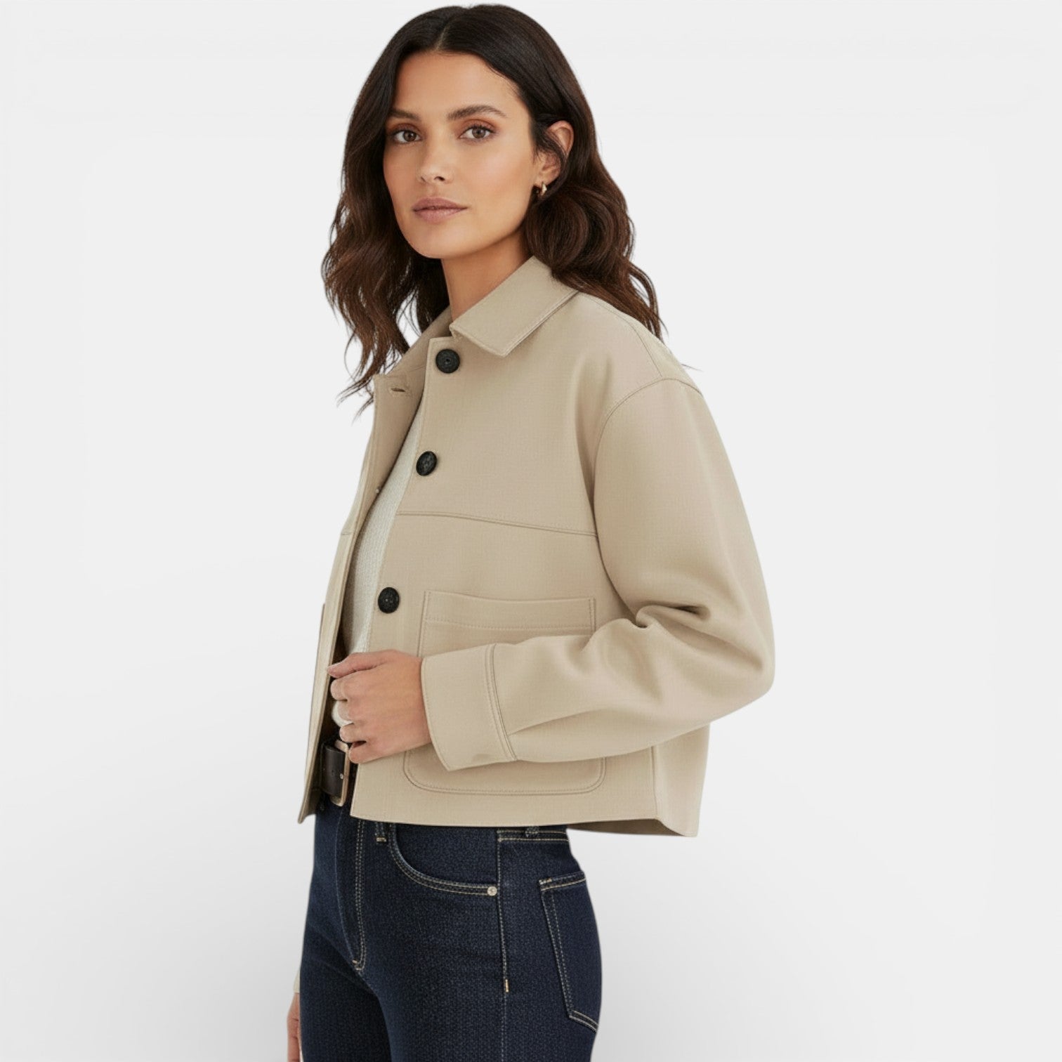 Women's Faux Suede Cropped Jacket