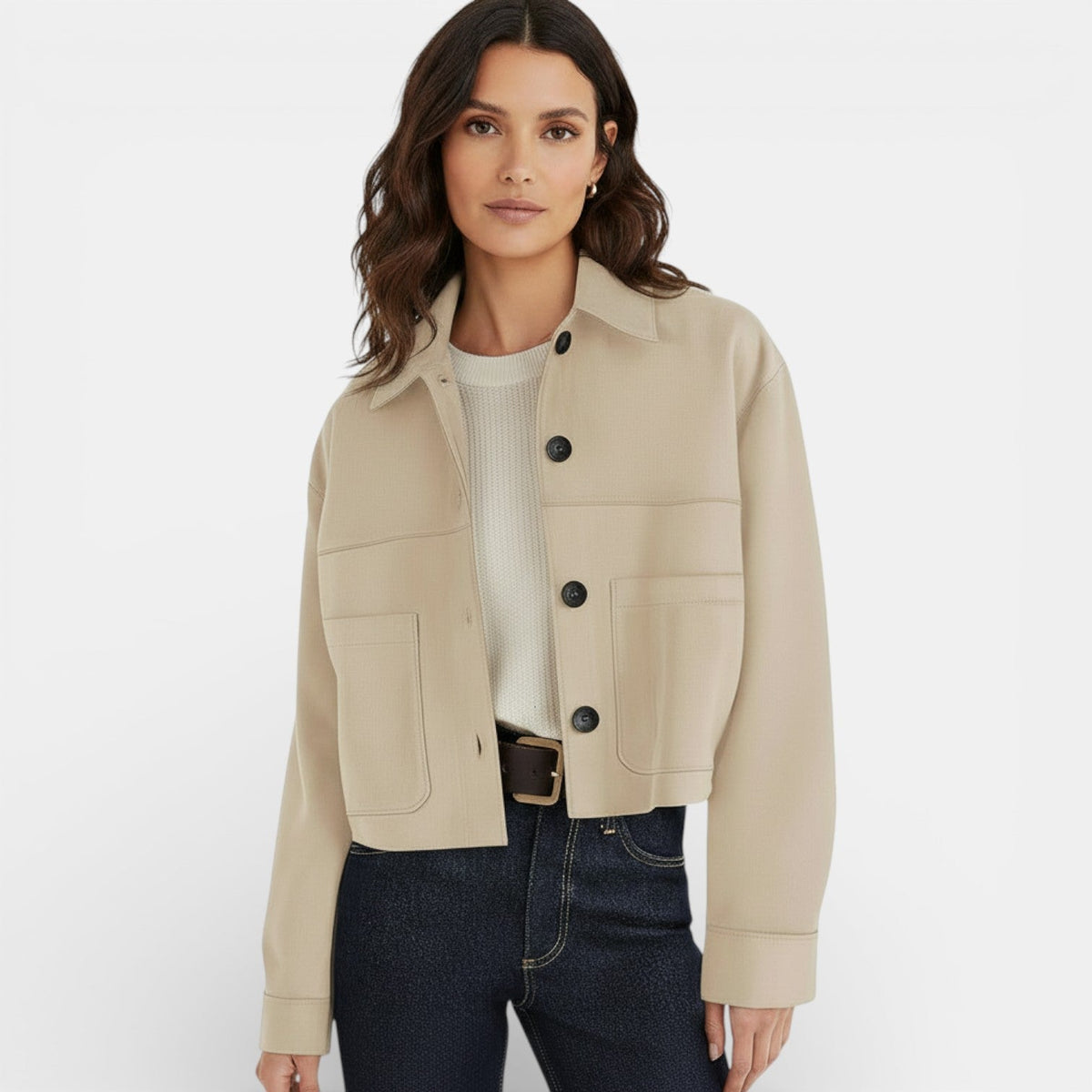 Women's Faux Suede Cropped Jacket