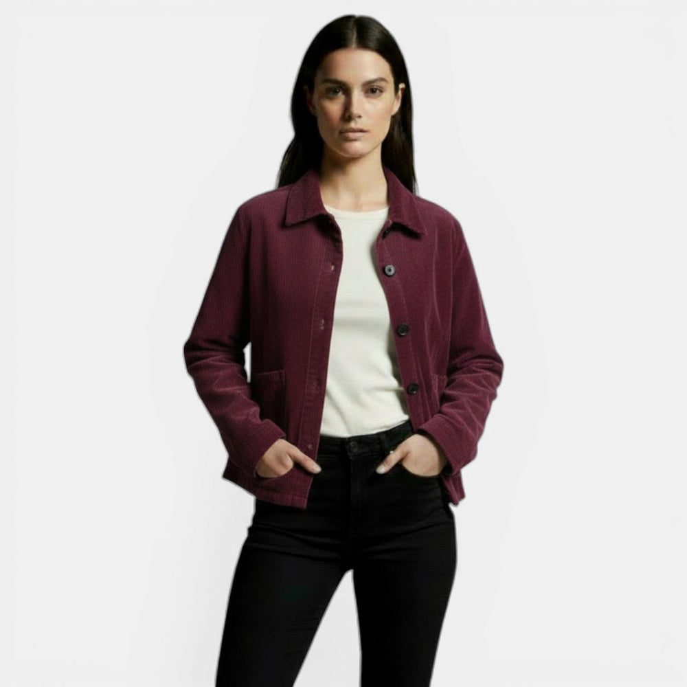 Women's Corduroy Mid-Season Coat