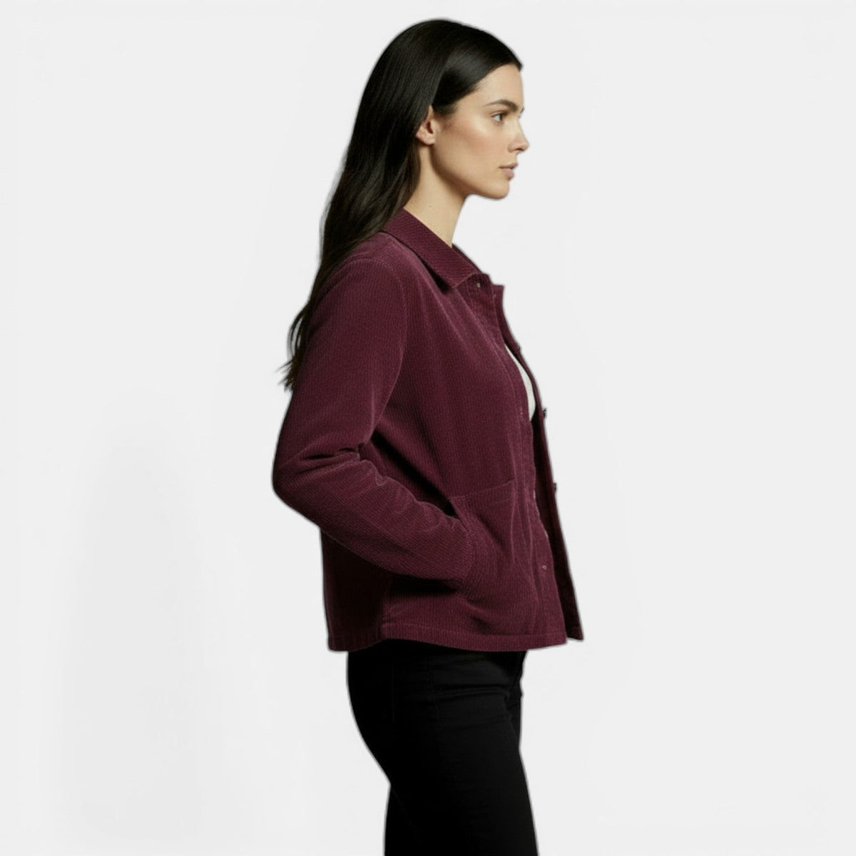 Women's Corduroy Mid-Season Coat