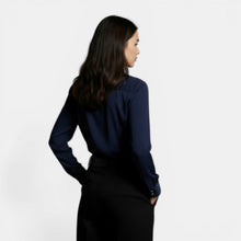 Women's Loose-fitting Shirt with Lapel and Buttons, Long Sleeve