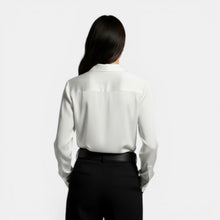 Women's Loose-fitting Shirt with Lapel and Buttons, Long Sleeve