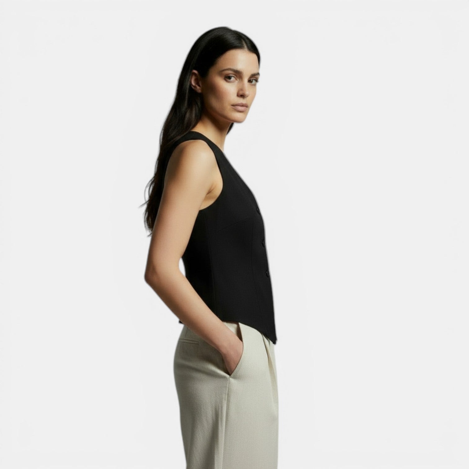 Women's Slim Fit Retro Elegant Vest – Casual and Sophisticated Fashion