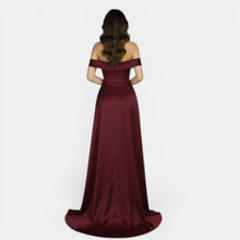 Off-Shoulder Party Dress with High Slit