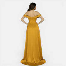 Off-Shoulder Party Dress with High Slit