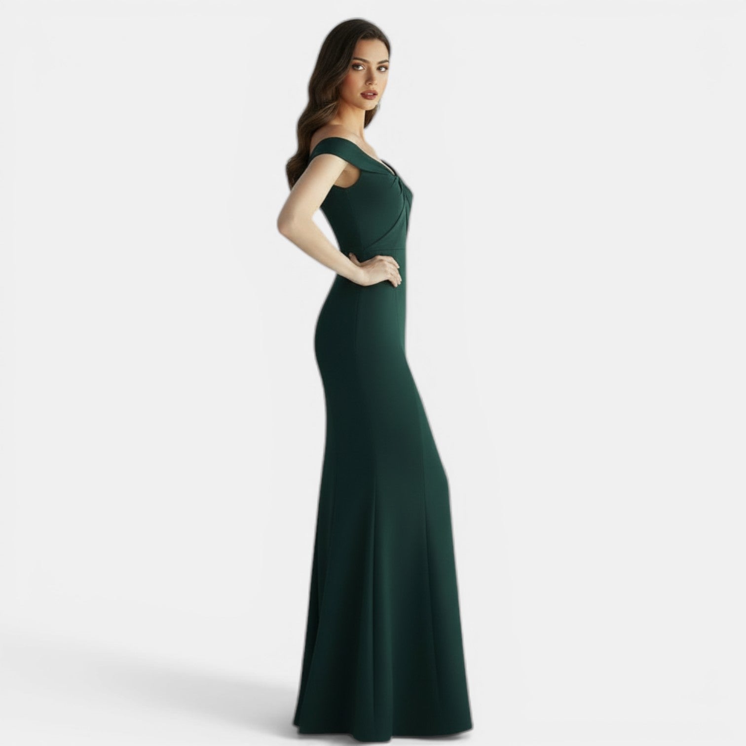 Off-the-Shoulder Form-Fitting Maxi Dress