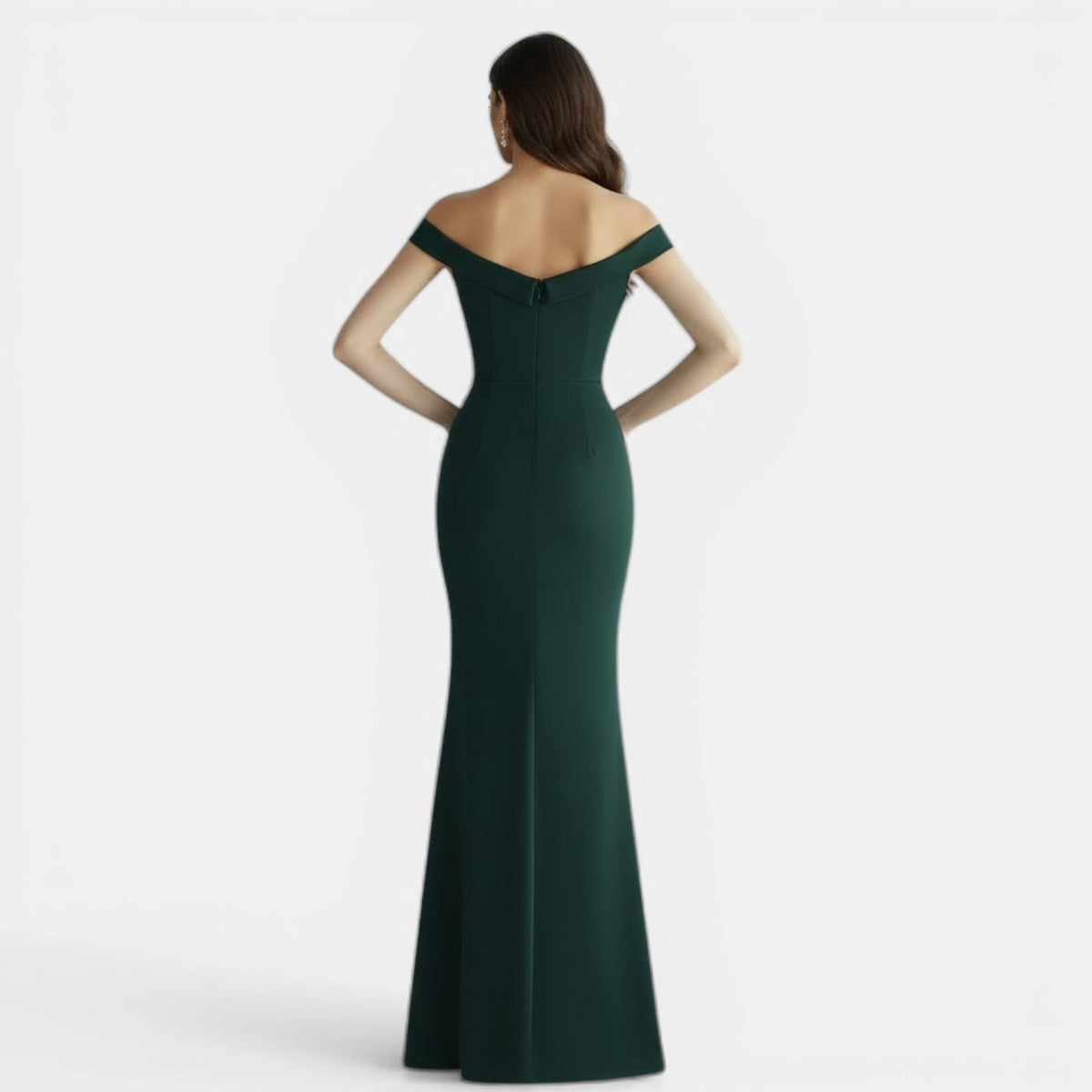 Off-the-Shoulder Form-Fitting Maxi Dress