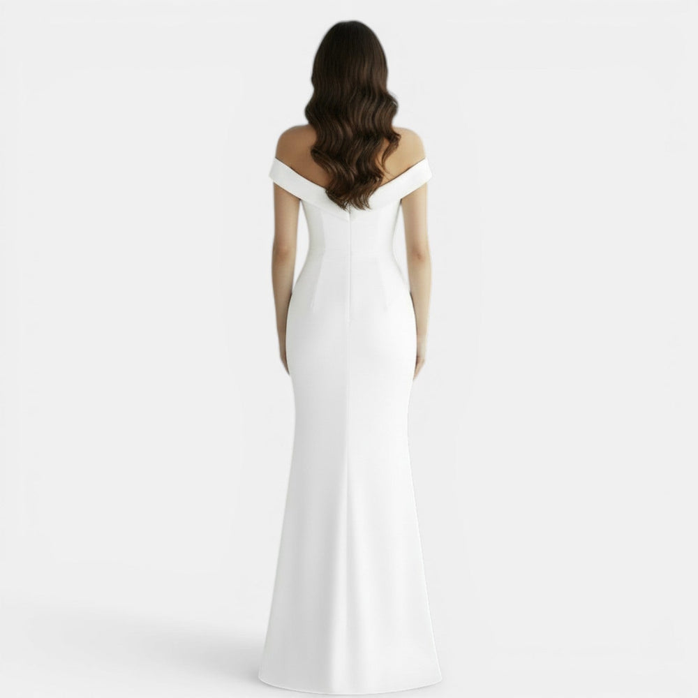 Off-the-Shoulder Form-Fitting Maxi Dress
