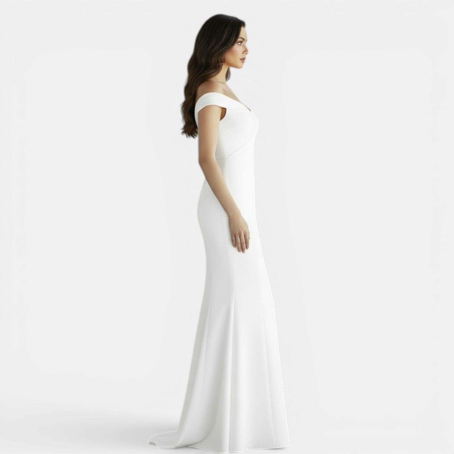 Off-the-Shoulder Form-Fitting Maxi Dress