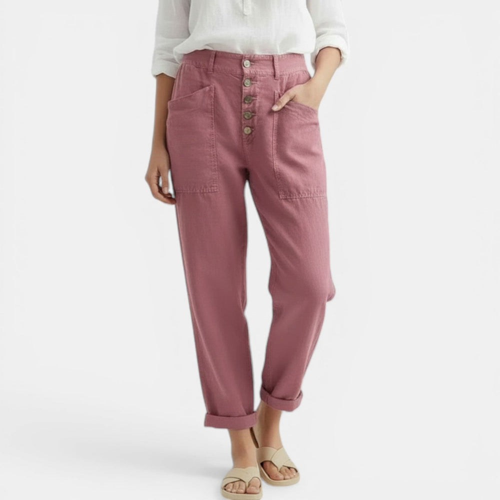Women's Wide-Leg Cotton Linen Casual Pants