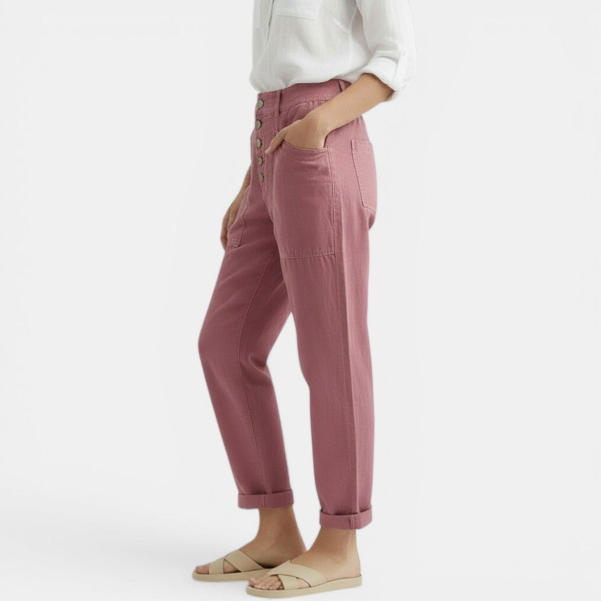 Women's Wide-Leg Cotton Linen Casual Pants