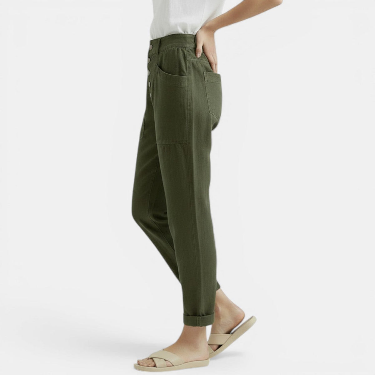 Women's Wide-Leg Cotton Linen Casual Pants