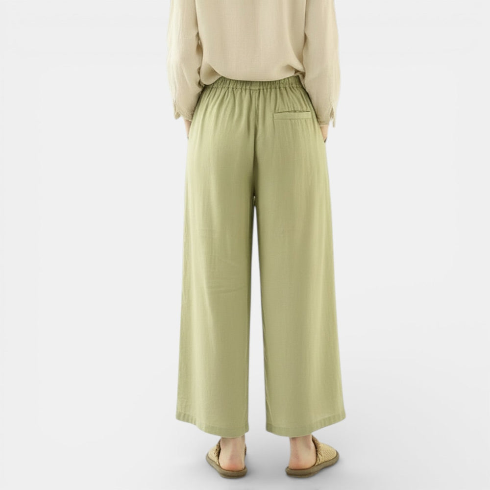 Women's Summer Linen and Cotton Wide-Leg Pants