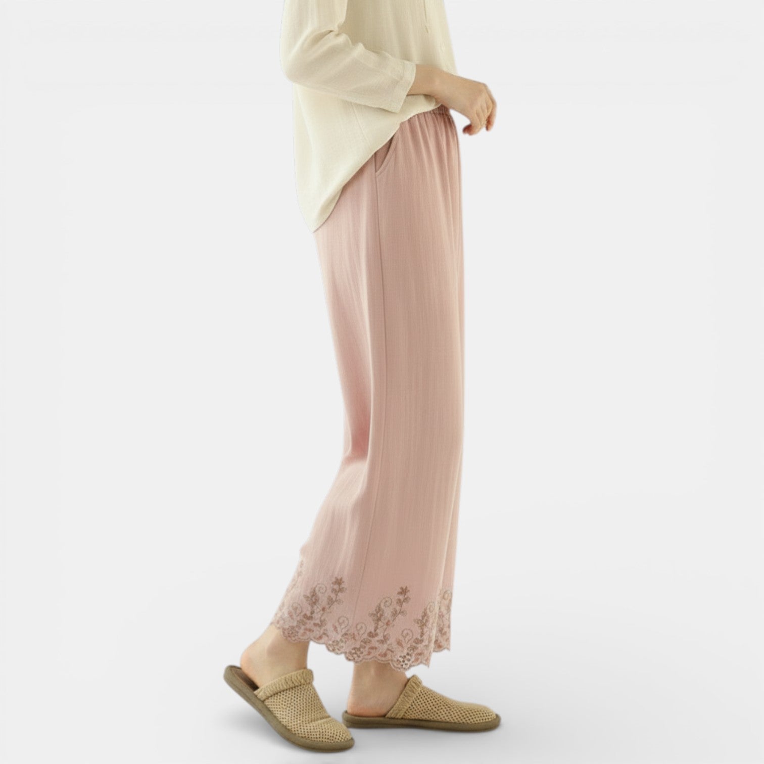 Women's Summer Linen and Cotton Wide-Leg Pants