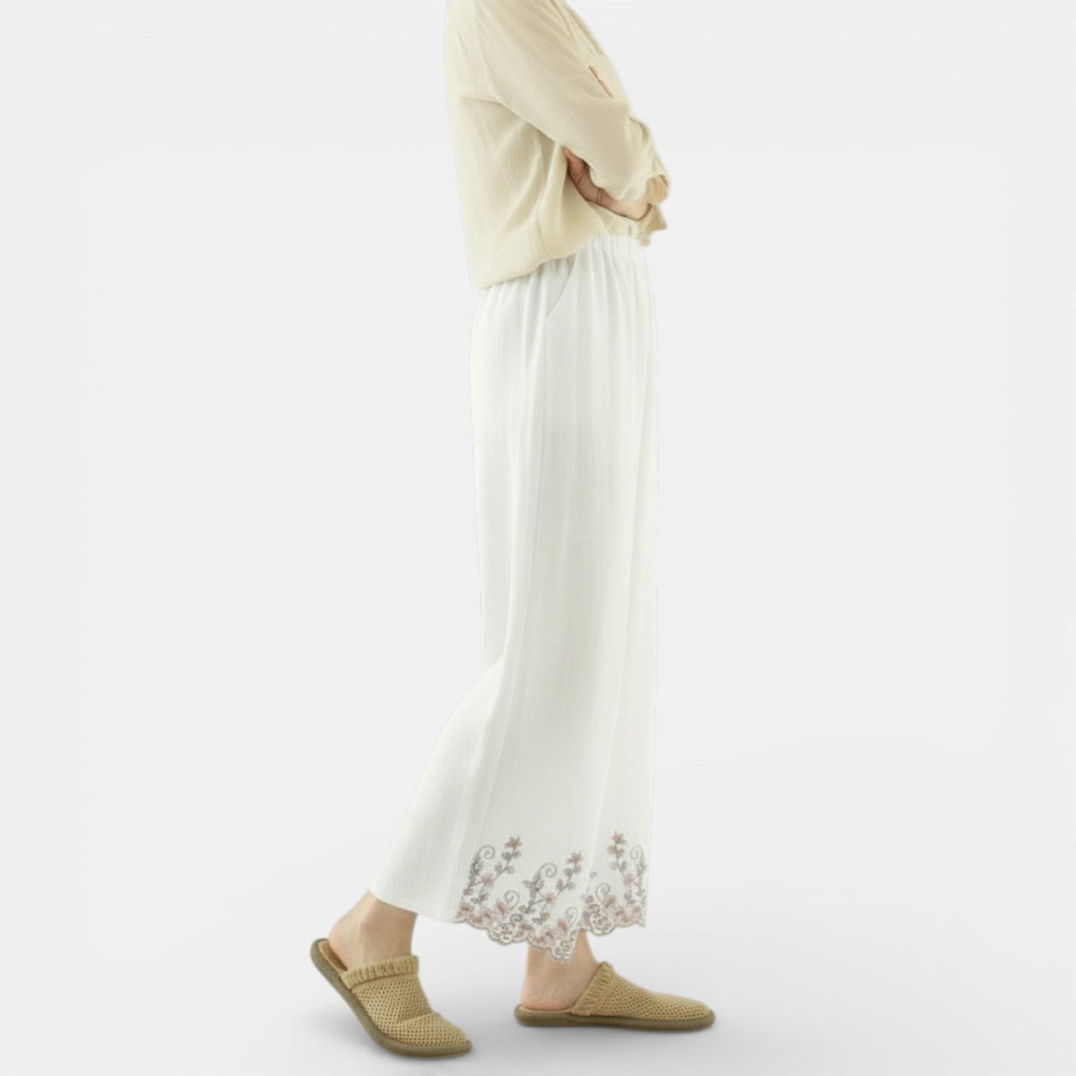 Women's Summer Linen and Cotton Wide-Leg Pants