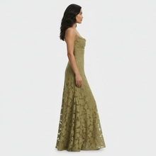 Women's Floral Open Back Long Party Dress