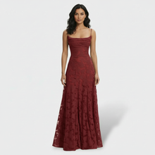 Women's Floral Open Back Long Party Dress