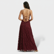 Women's Floral Open Back Long Party Dress